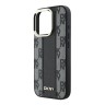 DKNY для iPhone 16 Pro Max чехол PU Checkered Metal logo Hard Black (MagSafe)
