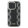 DKNY для iPhone 16 Pro Max чехол PU Checkered Metal logo Hard Black (MagSafe)