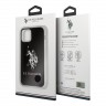 Чехол U.S. Polo Assn. Shiny Double horse Hard для iPhone 12 Pro Max, черный