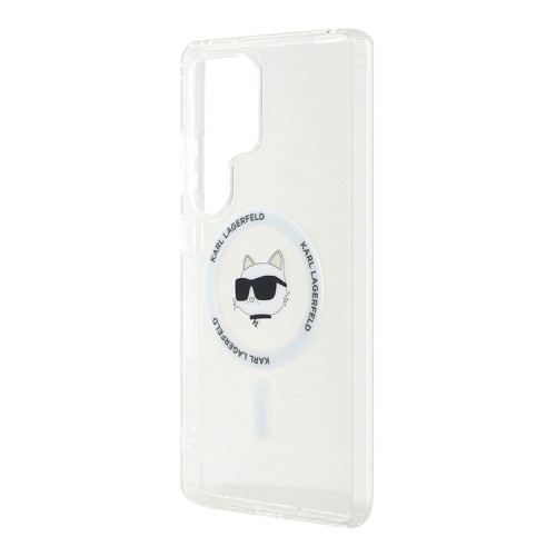 Karl Lagerfeld для Galaxy S25 Ultra чехол PC/TPU NFT Choupette Head Metal camera Hard White (MagSafe)