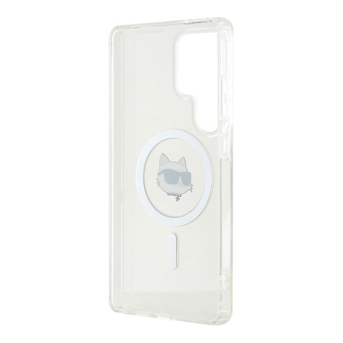 Karl Lagerfeld для Galaxy S25 Ultra чехол PC/TPU NFT Choupette Head Metal camera Hard White (MagSafe)