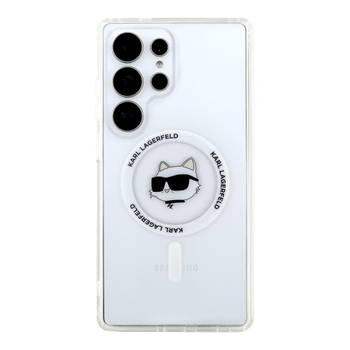 Karl Lagerfeld для Galaxy S25 Ultra чехол PC/TPU NFT Choupette Head Metal camera Hard White (MagSafe)