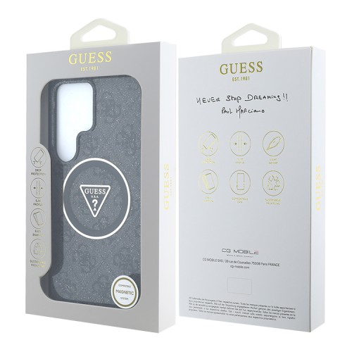 Guess для Galaxy S25 Ultra чехол PC/TPU 4G Glitter Metal Camera Hard Black (MagSafe)