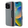 AMG для iPhone 16 Pro чехол Liquid silicone Bow Lines Metal camera Hard Grey/Red (MagSafe)