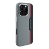 AMG для iPhone 16 Pro чехол Liquid silicone Bow Lines Metal camera Hard Grey/Red (MagSafe)