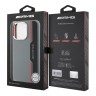 AMG для iPhone 16 Pro чехол Liquid silicone Bow Lines Metal camera Hard Grey/Red (MagSafe)