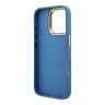 Guess для iPhone 16 Pro чехол PU 4G Big metal logo and Camera Stand Hard Blue