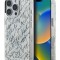 Karl Lagerfeld для iPhone 16 Pro Max чехол PC/TPU Script pattern Metal camera Hard White (MagSafe)
