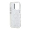 Karl Lagerfeld для iPhone 16 Pro Max чехол PC/TPU Script pattern Metal camera Hard White (MagSafe)