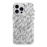 Karl Lagerfeld для iPhone 16 Pro Max чехол PC/TPU Script pattern Metal camera Hard White (MagSafe)