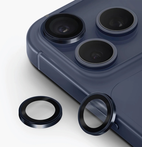 Uniq стекло для iPhone 17 Pro/17 Pro Max OPTIX Camera Lens PRIME Sapphire Stainless steel Navy