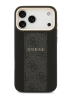 Guess для iPhone 17 Pro чехол PU 4G Stripe Classic metal logo Gold camera Hard Black (MagSafe)