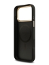 Guess для iPhone 17 Pro чехол PU 4G Stripe Classic metal logo Gold camera Hard Black (MagSafe)