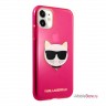 Чехол Karl Lagerfeld TPU FLUO Choupette Hard для iPhone 11, розовый