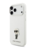 Karl Lagerfeld для iPhone 17 Pro чехол Liquid silicone NFT Karl Ikonik Metal pin & Camera Hard White