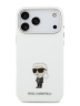 Karl Lagerfeld для iPhone 17 Pro чехол Liquid silicone NFT Karl Ikonik Metal pin & Camera Hard White