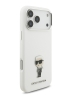 Karl Lagerfeld для iPhone 17 Pro чехол Liquid silicone NFT Karl Ikonik Metal pin & Camera Hard White