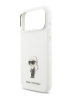 Karl Lagerfeld для iPhone 17 Pro чехол Liquid silicone NFT Karl Ikonik Metal pin & Camera Hard White