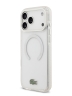 Lacoste для iPhone 17 Pro чехол ShockProof Lacquer Metal logo Hard Frosted Clear/White (MagSafe)