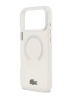 Lacoste для iPhone 17 Pro чехол ShockProof Lacquer Metal logo Hard Frosted Clear/White (MagSafe)