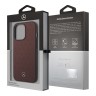 Кожаный чехол Mercedes Genuine leather Stars Hard для iPhone 13 Pro Max, красный