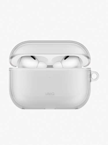 Uniq для Airpods Pro 3 чехол Glase TPU case with carabin Glossy Clear
