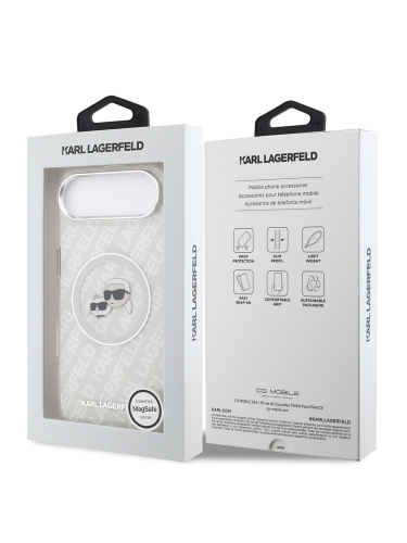 Karl Lagerfeld для iPhone Air чехол IML NFT Karl&Choup Head on logo Metal Cam Hard Grey (MagSafe)
