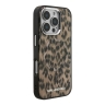 (Уценка) Karl Lagerfeld для iPhone 16 Pro Max чехол PC/TPU Leopard Metal camera Hard Brown (MagSafe)