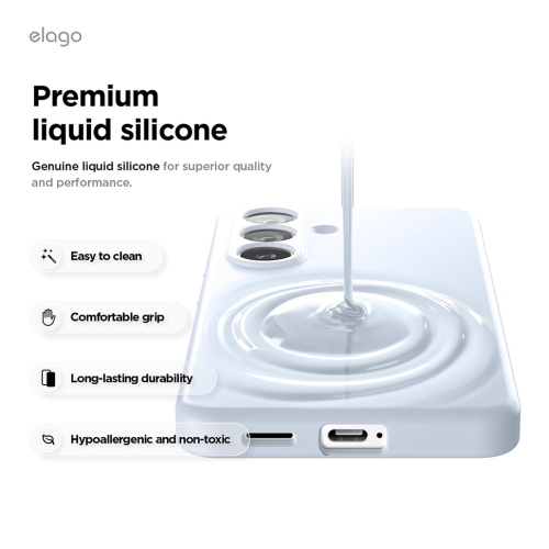 Elago для Galaxy S26 чехол Magnetic Silicone Light Blue (MagSafe)