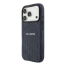 Karl Lagerfeld для iPhone 17 Pro Max чехол PU Full Wrapped Monogram Metal camera Hard Blue (MagSafe)