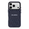 Karl Lagerfeld для iPhone 17 Pro Max чехол PU Full Wrapped Monogram Metal camera Hard Blue (MagSafe)