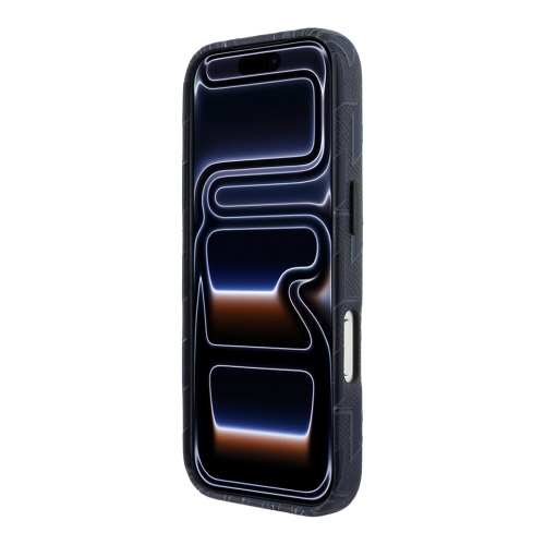 Karl Lagerfeld для iPhone 17 Pro Max чехол PU Full Wrapped Monogram Metal camera Hard Blue (MagSafe)