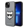 Чехол Lagerfeld PU Saffiano Choupette head Patch Hard для iPhone 14 Plus, серебристый