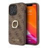 Чехол Guess PU 4G + Ring Hard для iPhone 14 Pro Max, коричневый