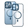 Чехол Baseus Frame Magnetic case +Tempered glass для iPhone 14 Pro, синяя рамка (magsafe)