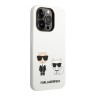 Чехол Lagerfeld Liquid silicone Karl & Choupette Hard для iPhone 14 Pro, белый