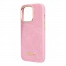 Чехол Guess PU Croco w metal logo Hard для iPhone 14 Pro Max, розовый