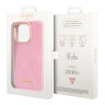 Чехол Guess PU Croco w metal logo Hard для iPhone 14 Pro Max, розовый
