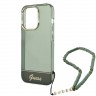 Чехол Guess Translucent Electoplated camera Hard +hand Strap для iPhone 14 Pro Max, зеленый