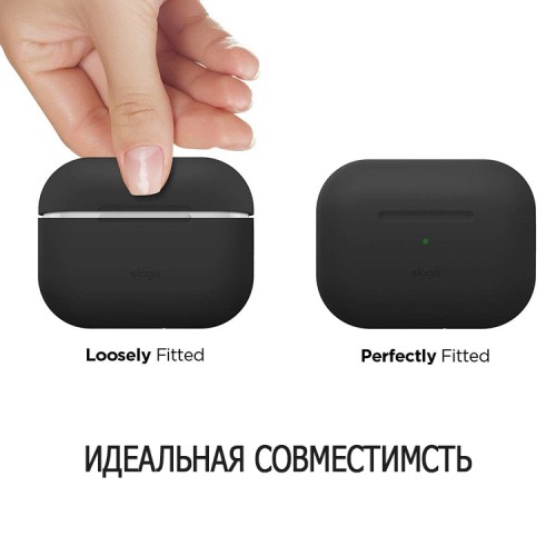 Чехол Elago Silicone Hang case для AirPods Pro 2, черный (new)