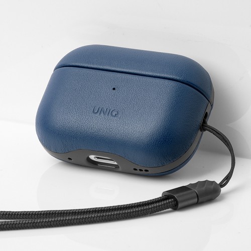 Uniq Terra Genuine Leather with handstrap чехол для AirPods Pro 2, синий