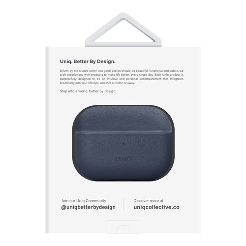 Uniq Terra Genuine Leather with handstrap чехол для AirPods Pro 2, синий
