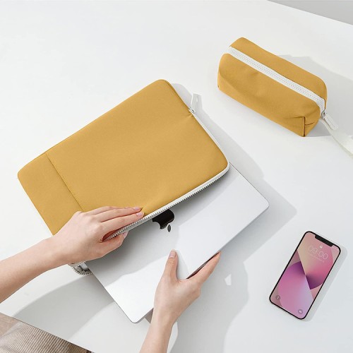 Папка Tomtoc TheHer Jelly Laptop Sleeve Kit 2-in-1 A23 для Macbook Pro/Air 14-13", желтая