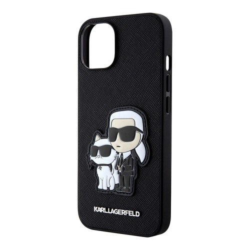 Чехол Lagerfeld PU Saffiano NFT Karl & Choupette Hard для iPhone 13, черный