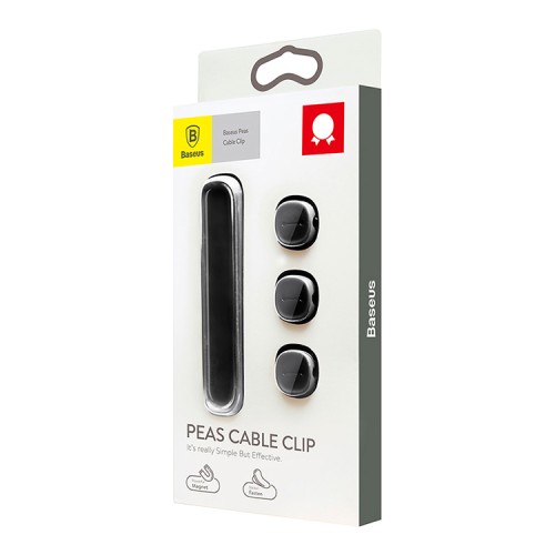 Держатель кабеля Baseus Peas Cable Clip, черный