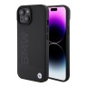 BMW для iPhone 15 Plus чехол Signature Leather Logo imprint Hard Black