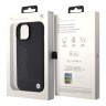 BMW для iPhone 15 Plus чехол Signature Leather Logo imprint Hard Black