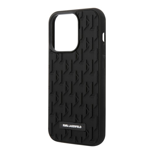 Karl Lagerfeld для iPhone 15 Pro Max чехол 3D Rubber Monogram w Metal logo Hard Black