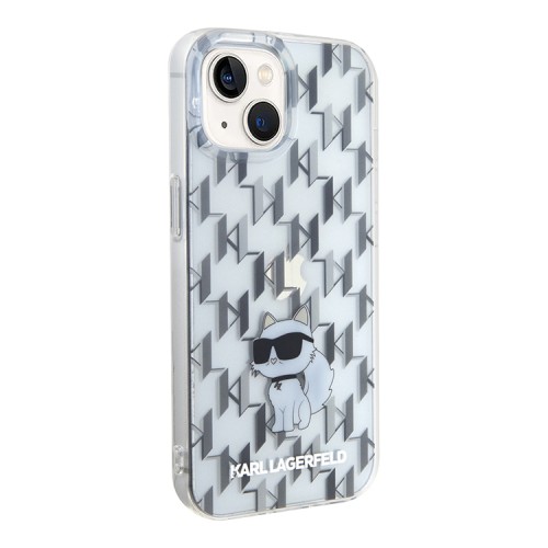 Karl Lagerfeld для iPhone 15 чехол PC/TPU Monogram NFT Choupette Hard Transparent