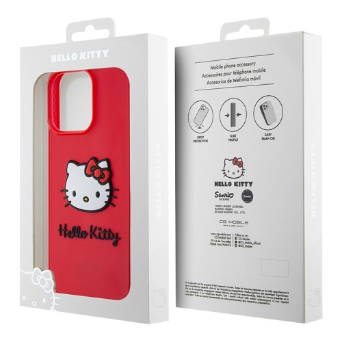 Hello Kitty для iPhone 15 Pro Max чехол 3D Rubber Kitty Head Hard Magenta